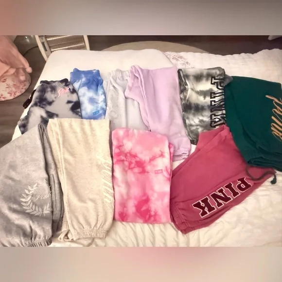 PINK VS XS-M SWEATPANTS BUNDLE - Picture 1 of 11